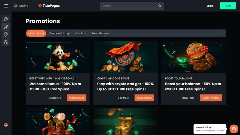 TwinVegas Online casino: Approximately €& euro; $ 1,250 +300 Free Spins